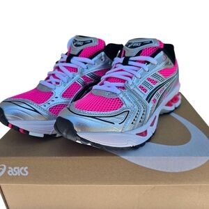 ASICS Women's Vibrant Pink and Metallic Silver Sneakers